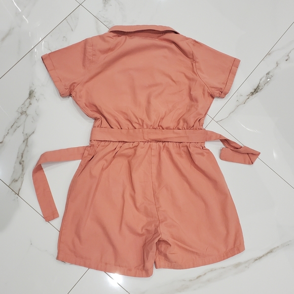 Sassafras 100% Cotton Coral Denim Jumper Romper Playsuit - Picture 2 of 12